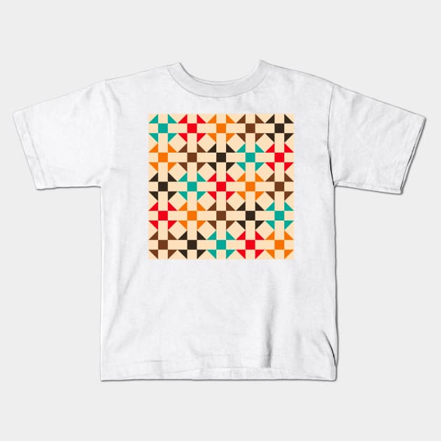 Geometric Pattern: Quilt: Summer Kids T-Shirt by Red Wolf